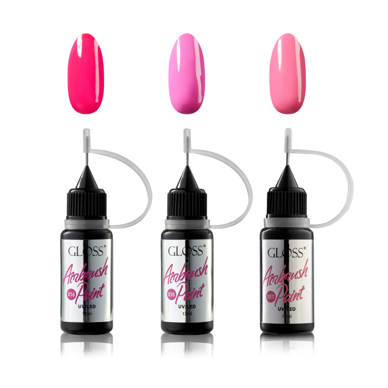 GLOSS Airbrush paint set "Pinky", 3 pcs